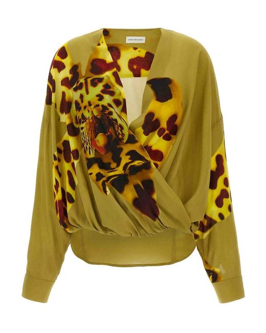 Dries Van Noten Yellow Printed Blouse