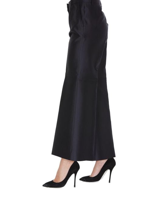 Givenchy Taffeta Flared Trousers in Blue | Lyst