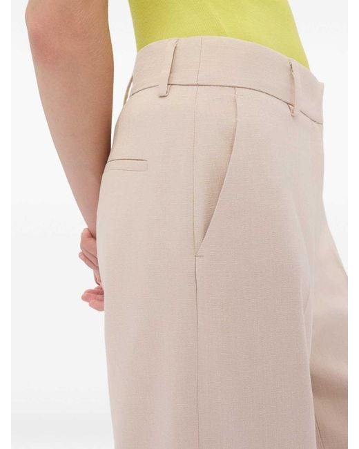 MSGM White Wide Leg Trousers