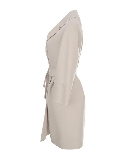 Max Mara White Arona Coat Pale Sand