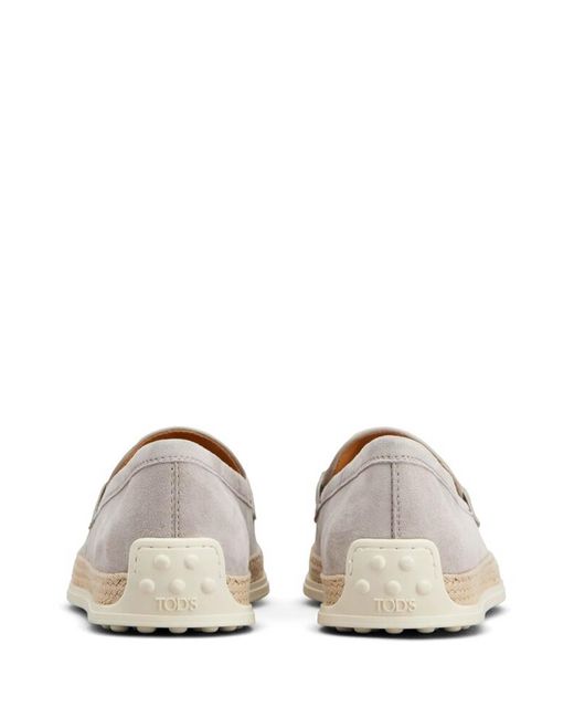 Tod's White Suede Loafers