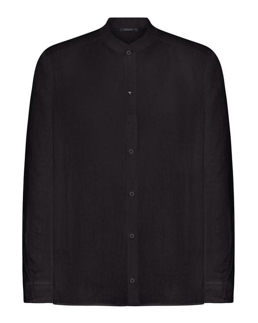 Transit Black Mandarin Collar Shirt for men