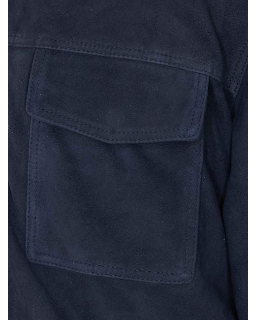 Arma Blue Royal Kale Suede Jacket for men