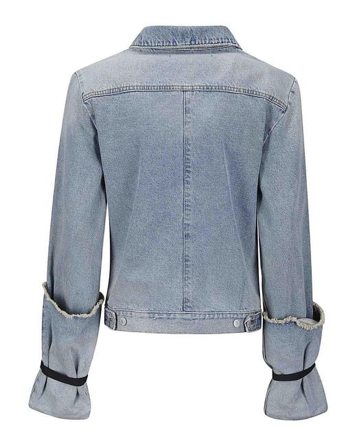 ALAINPAUL Blue Folded Elasticated Sleeve Denim Jacket