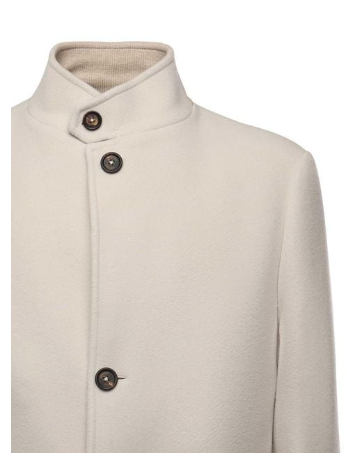 Eleventy White Single-Breasted Wool Coat for men