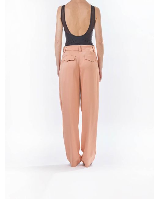 Genny White Pantalone Envers Satin