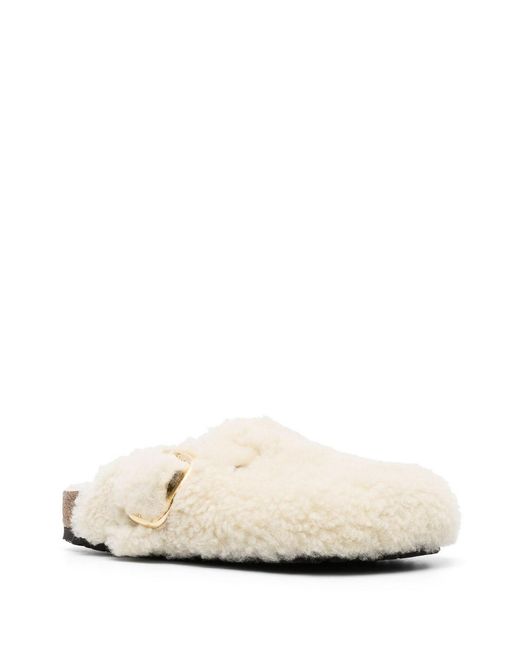 Birkenstock White Boston Mules