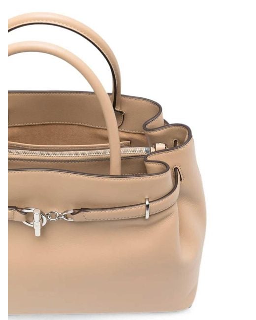 Ralph Lauren Natural Blke Large Satchel Bag