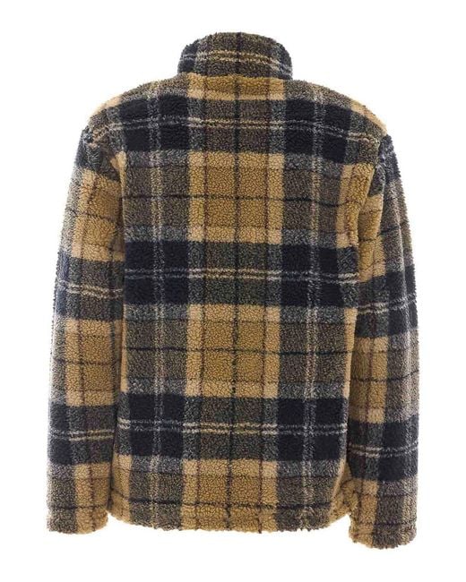 Barbour Black Tartan Fleece Zip Jacket for men