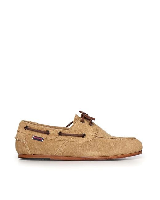 Sebago Brown Owen Tumbled Suede Loafers for men