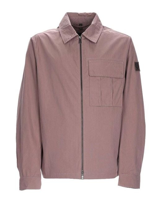 Belstaff Pink Overshirt Cargo Jacket for men