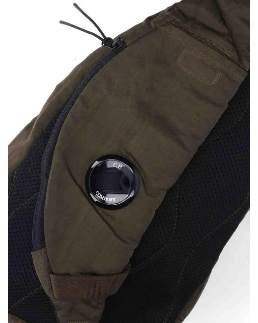 C P Company Gray Logo One Shoulder Backpack for men