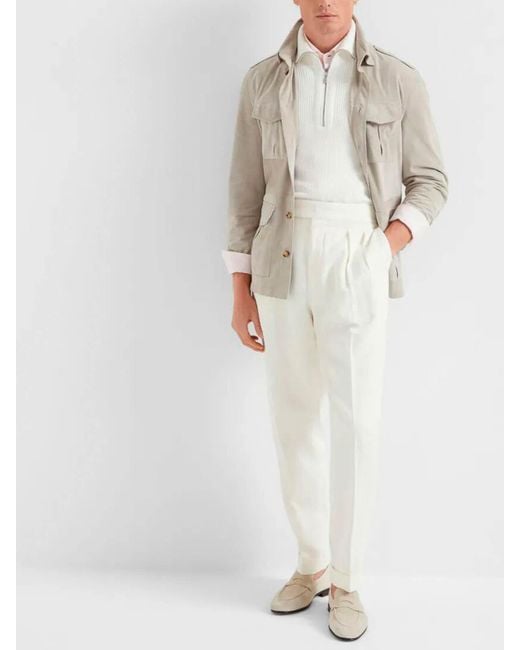 Brunello Cucinelli White Overshirt for men