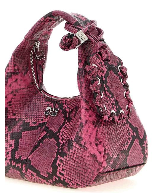 Ganni Pink Mini Hobo Handbag