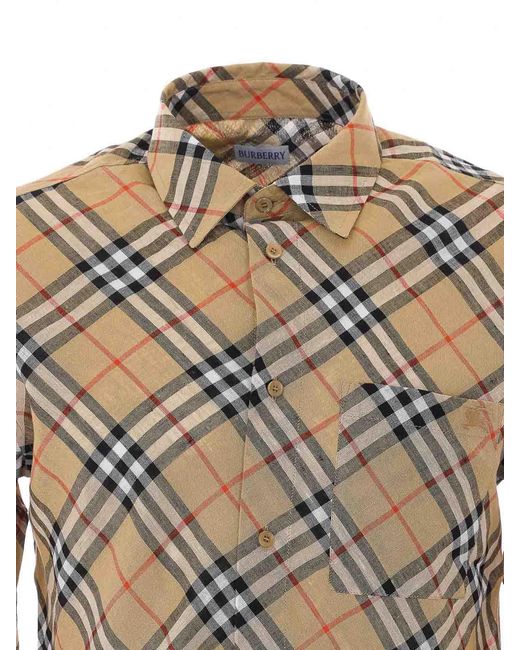 Burberry Gray Roland Check Shirt for men