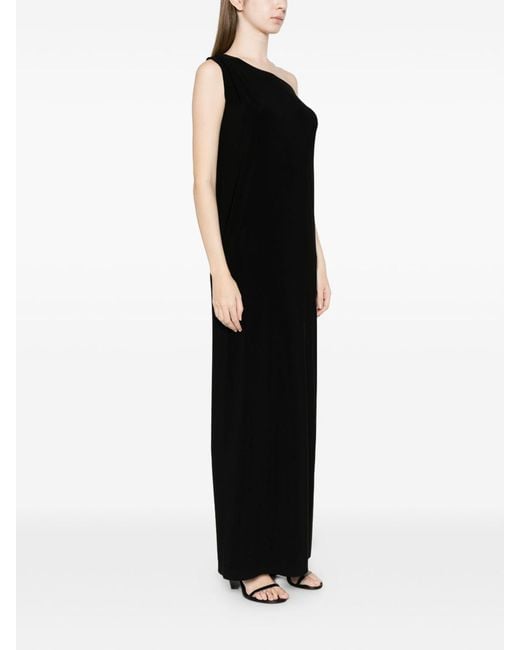 Norma Kamali Black Side Slit Long Dress