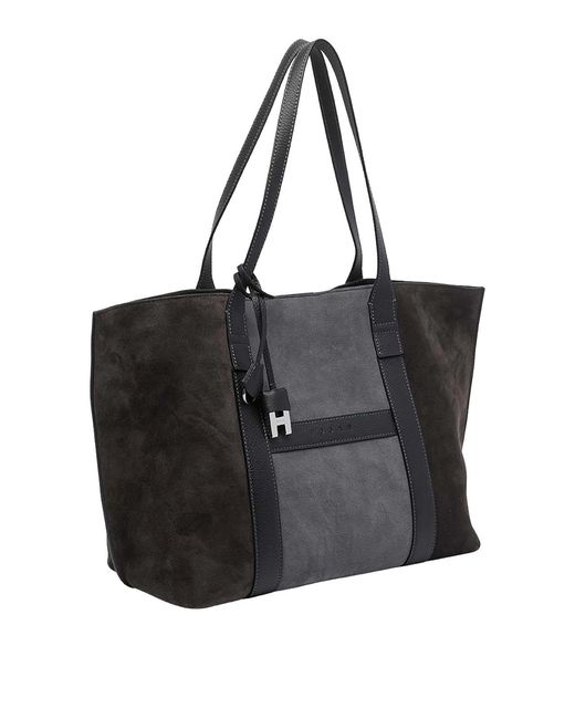 Hogan Black Medium Script Shopping Bag