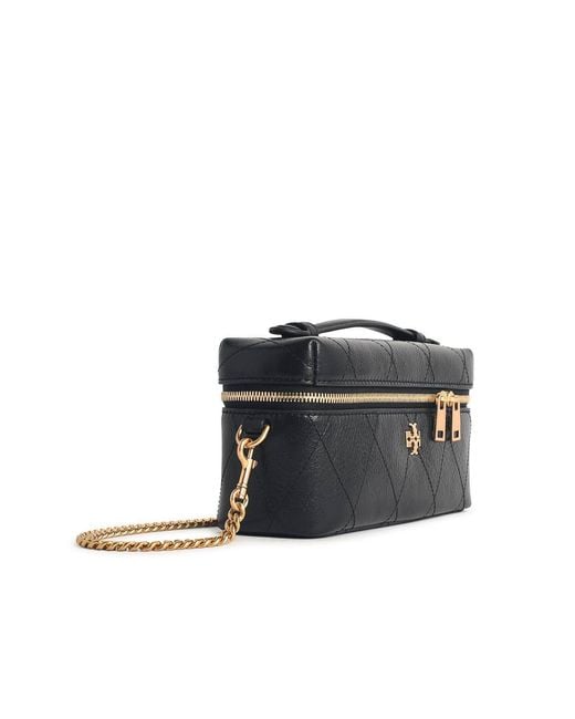 Tory Burch Black Charlie Matelass' Mini Beauty Case