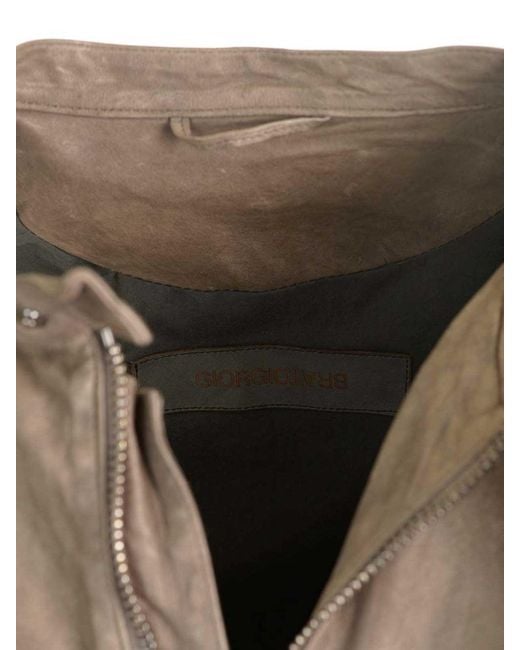 Giorgio Brato Brown Biker Jacket for men