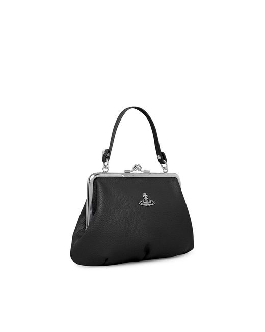 Vivienne Westwood Black Granny Frame Bag With Logo