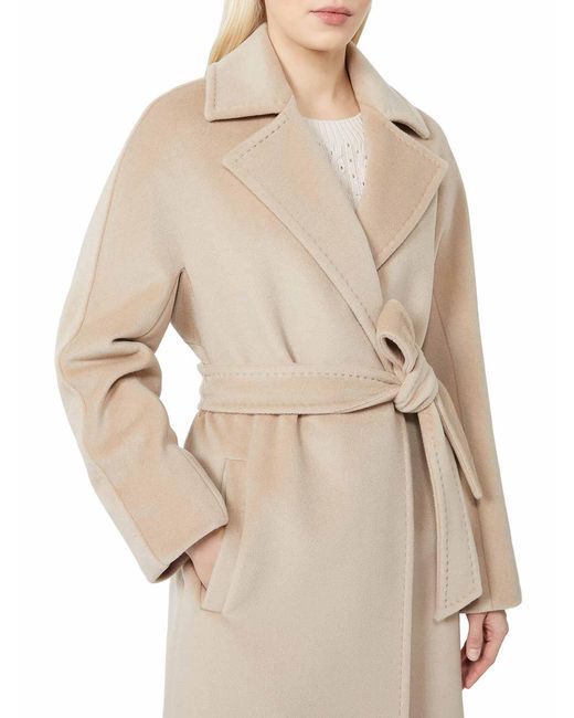 Max Mara Natural Scire Beaver Wool Robe Coat