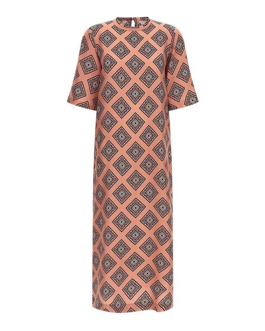 Alberto Biani Pink Tie Print Dress