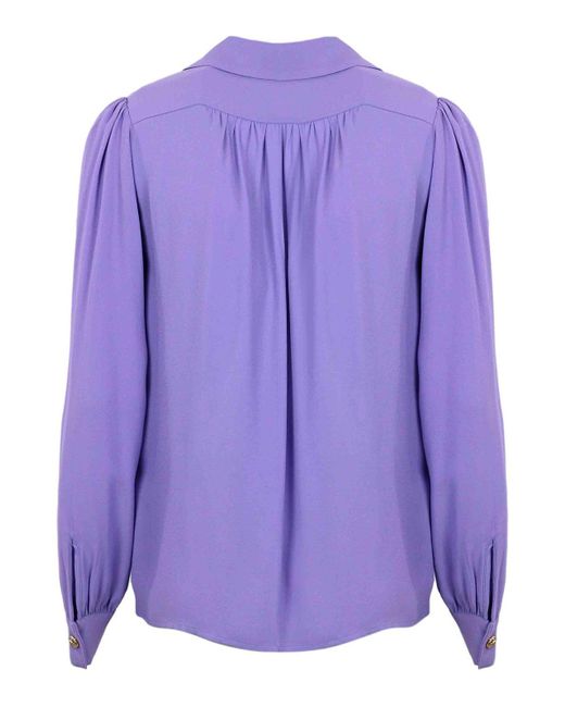 Elisabetta Franchi Purple Georgette Shirt