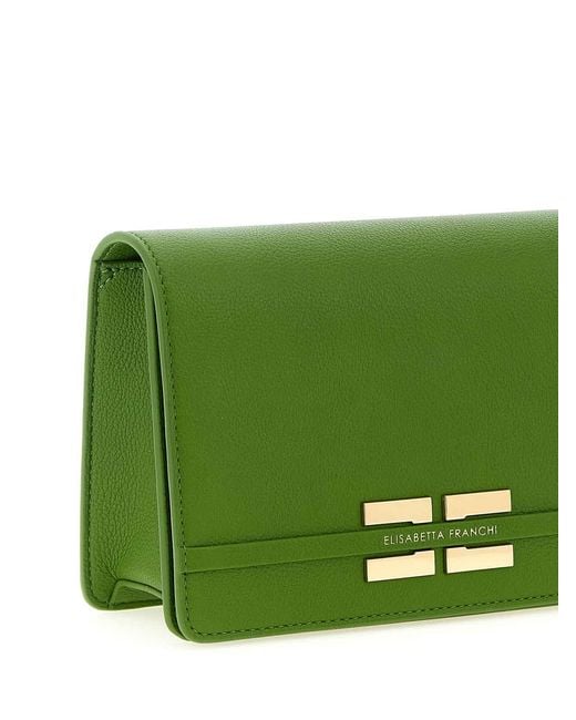 Elisabetta Franchi Green Logo Shoulder Strap