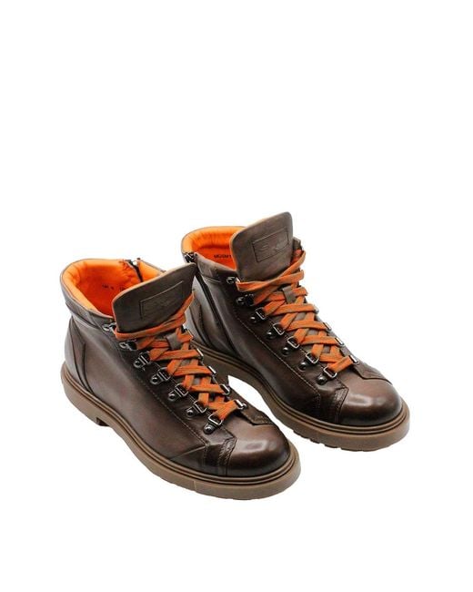 Santoni Brown Ankle Boots for men