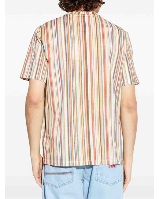 Paul Smith Natural Cotton T-Shirt With Lettering for men