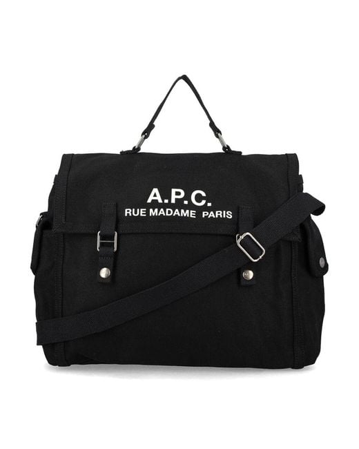 A.P.C. Black Cotton Beanie Cap for men