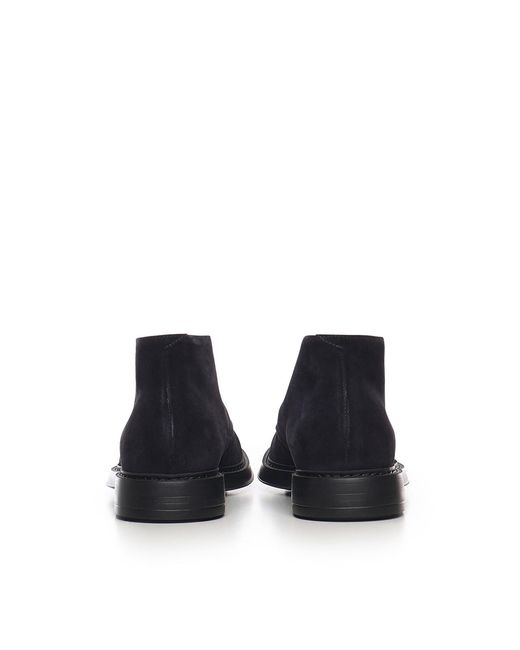 Doucal's Blue Suede Ankle Boot for men