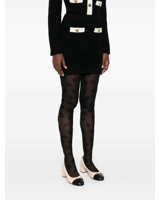 Self-Portrait Black Cashmere Blend Knit Skirt