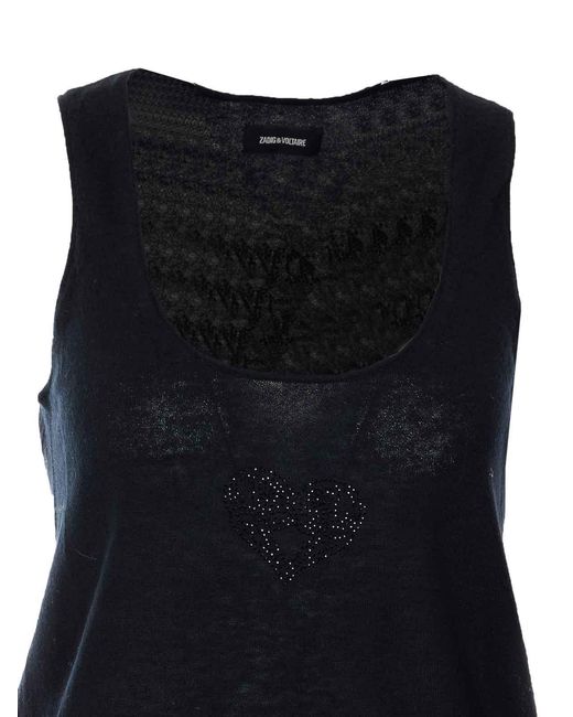 Zadig & Voltaire Black Lee Strass Top