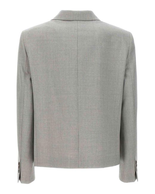Theory Gray Double-breasted Blazer