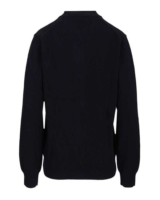 COMME DES GARÇONS PLAY Blue Wool Cardigan