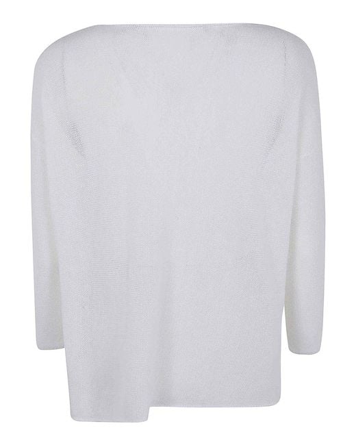 Base London White Round Neck Sweater