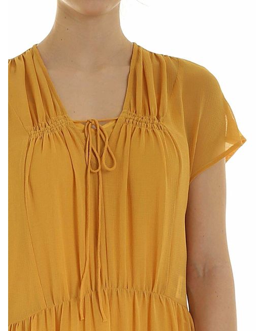 See By Chloé Yellow Flounced Dress