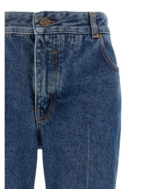 Balmain Blue Embroidery Jeans
