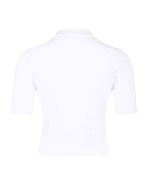 Balmain White Crewneck Cardigan