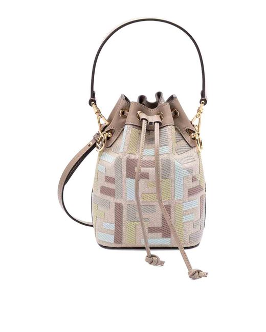 Fendi White Mini 'Mon Tresor' Bucket Bag