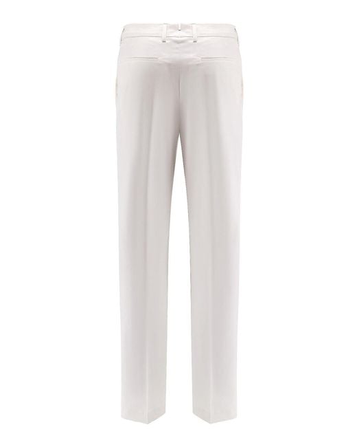 Boss Gray Cotton And Silk Trousers for men