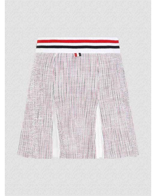 Thom Browne White Mini Box Pleated Skirt