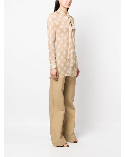 Ermanno Scervino White Polka Dot Blouse