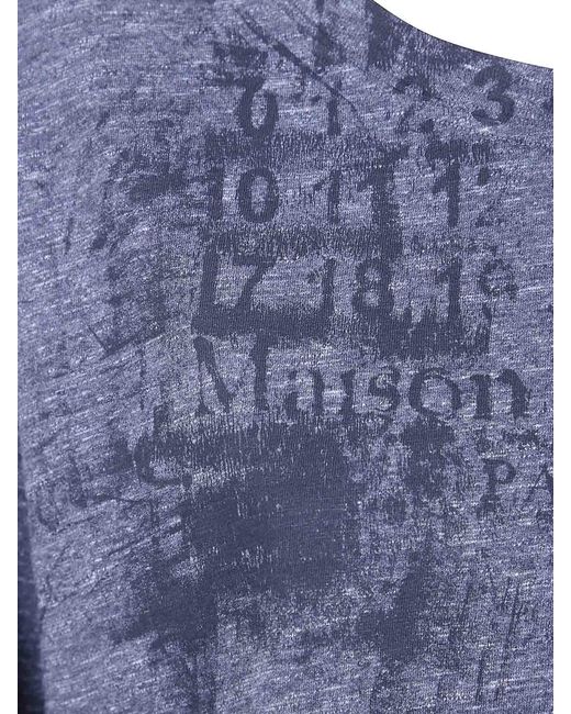 Maison Margiela Blue Numbers Longsleeve T-Shirt