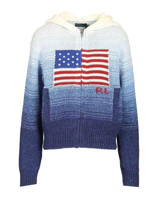 Polo Ralph Lauren Blue Ombre Cotton Hoodie