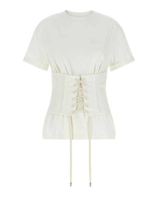 McQueen White Corset T-Shirt