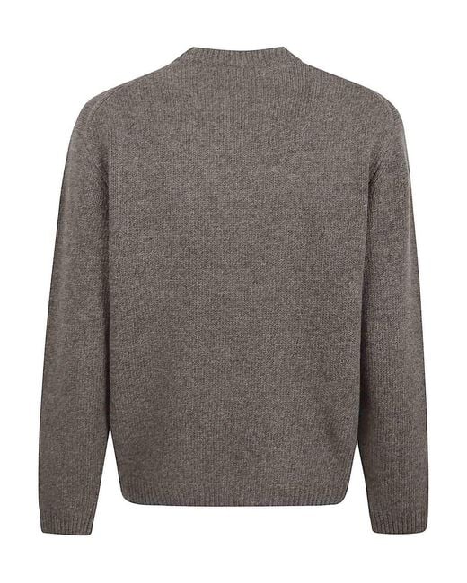 Maison Kitsuné Gray Dressed Fox Intarsia Wool Jumper for men
