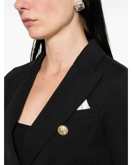 Circolo 1901 Black Cotton Double-Breasted Jacket