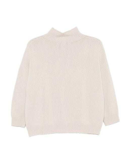 Vanisé White High Neck Pullover